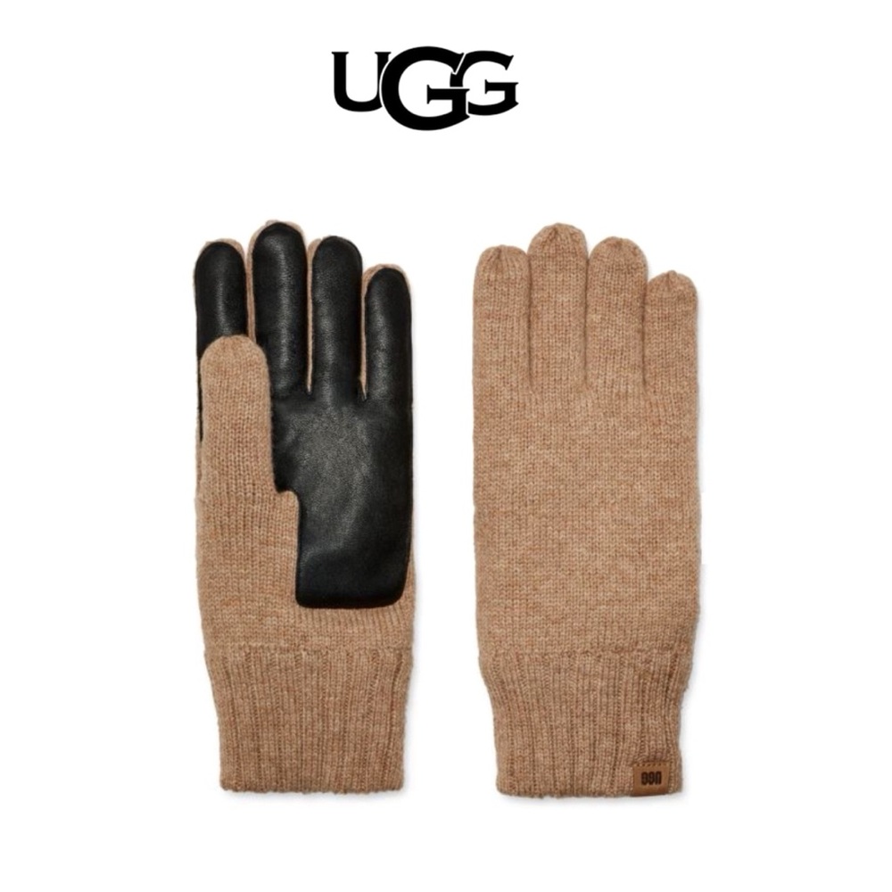UGG Camel Knit Wool Blend Gloves NWT